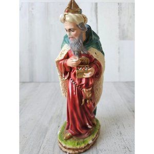 Vintage Italian chalkware wiseman nativity village Italy Xmas statue religious